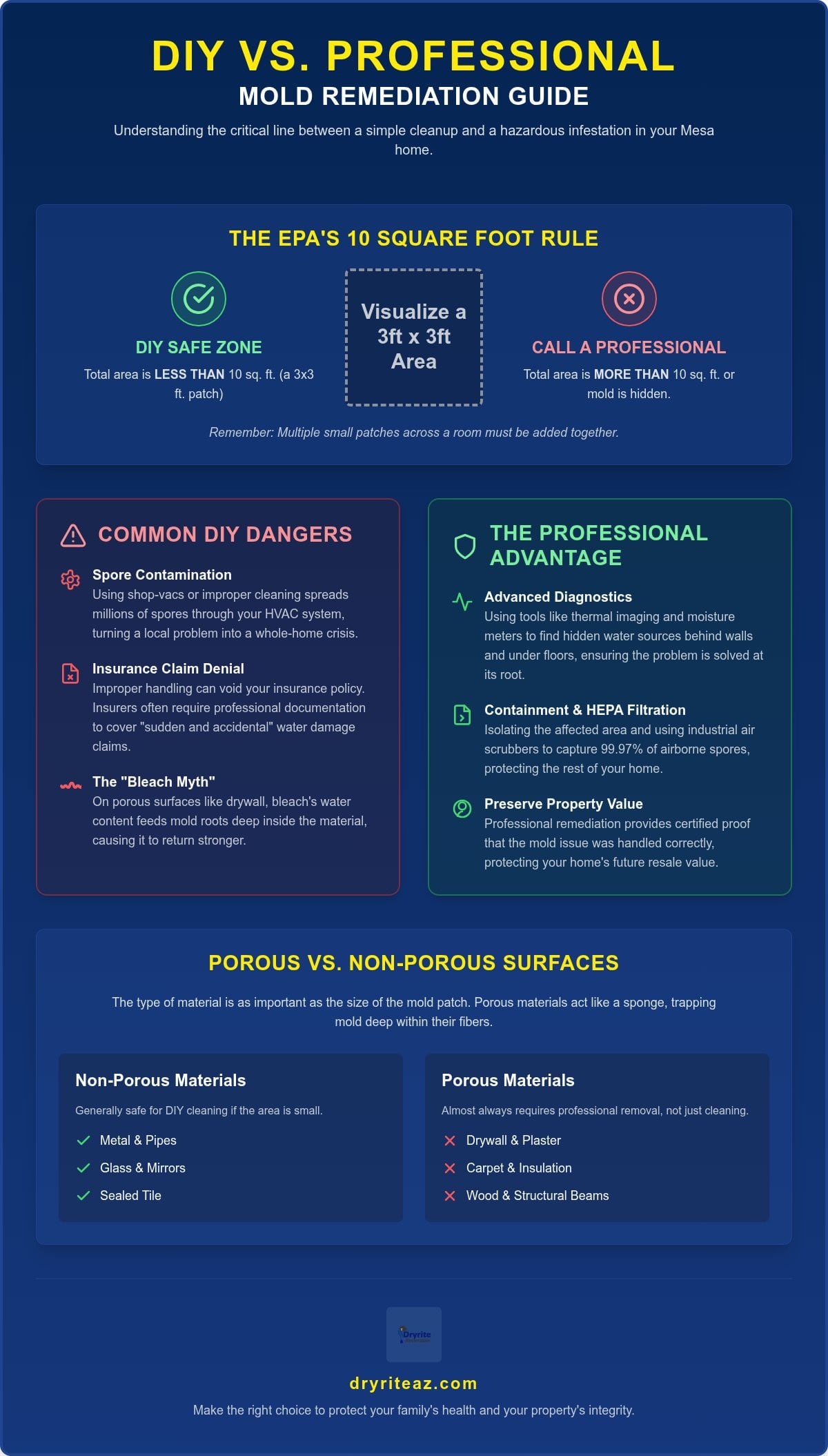 DIY vs. Professional Mold Remediation in Mesa: 2026 Homeowner’s Comparison Guide